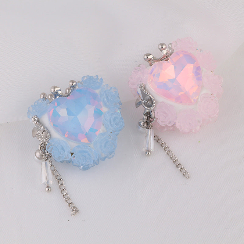 Wholesale Color Changing Love Zircon Crown Soft Ceramic Diamond Ball with Straight Hole Beads